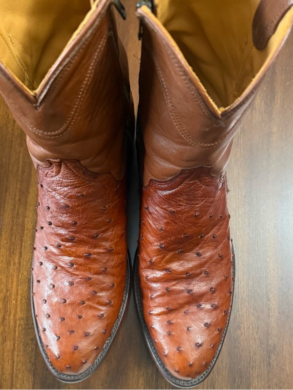 Tecovas Men's Pecan Ostrich Zipper Boots